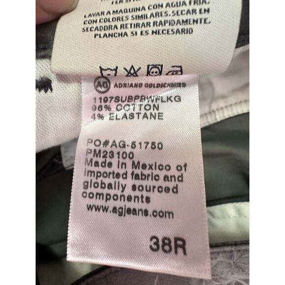 AG ADRIANO GOLDSCHMIED Wanderer Slim Trouser Shorts Gray Floral Size 38 - Picture 7 of 8